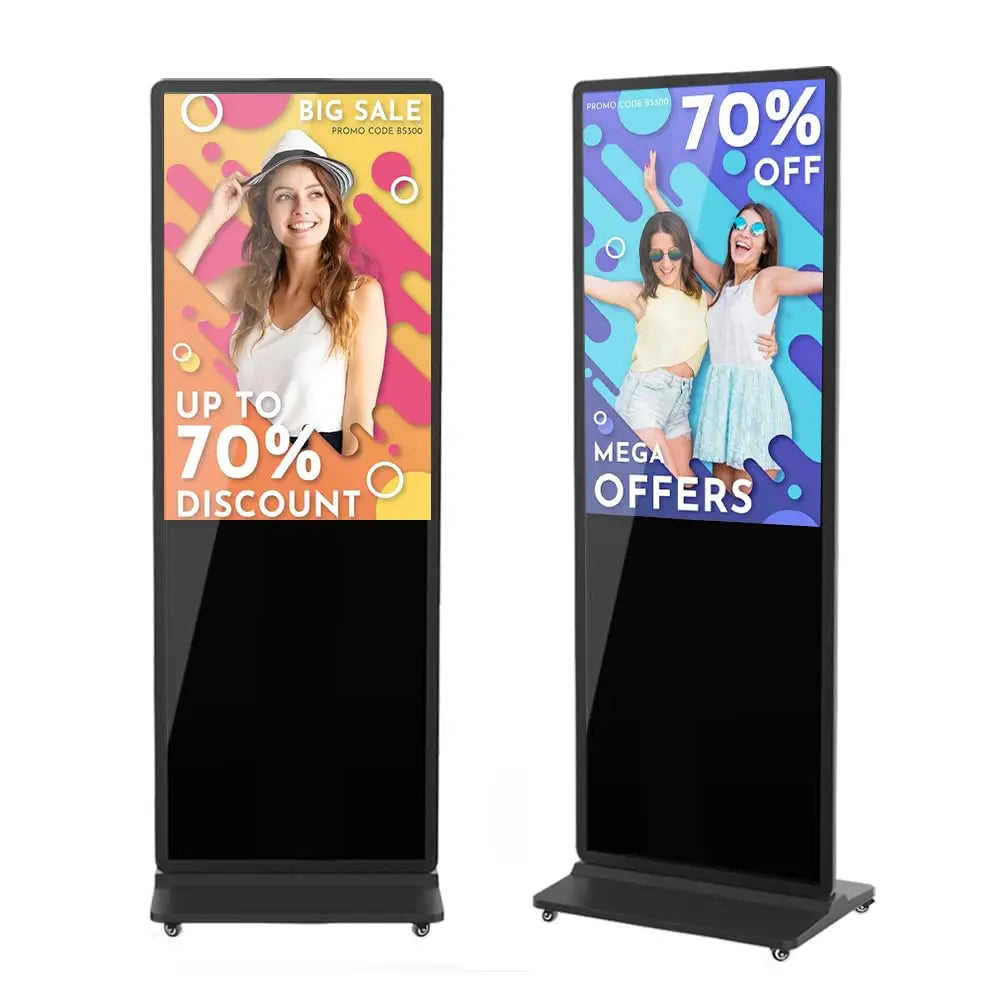 65 Inch 4K Digital Signage Kiosk Indoor Floor Standing Commercial Monitor Advertising Display LCD Totem with HDMI Input Player