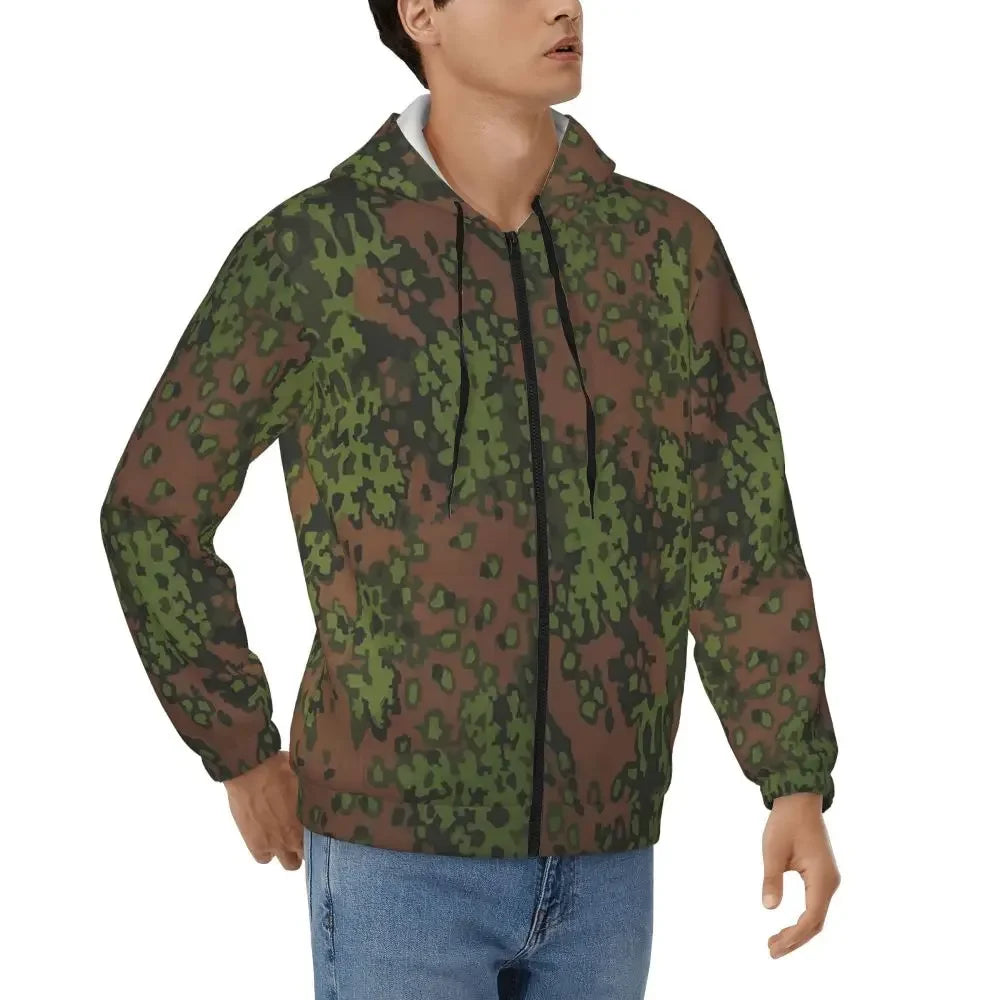 Splintertarn German WW2 Camouflage Army Military Camo  Zipper Hoodies Pullover Autumn Winter Sweatshirt Long Sleeve Tops