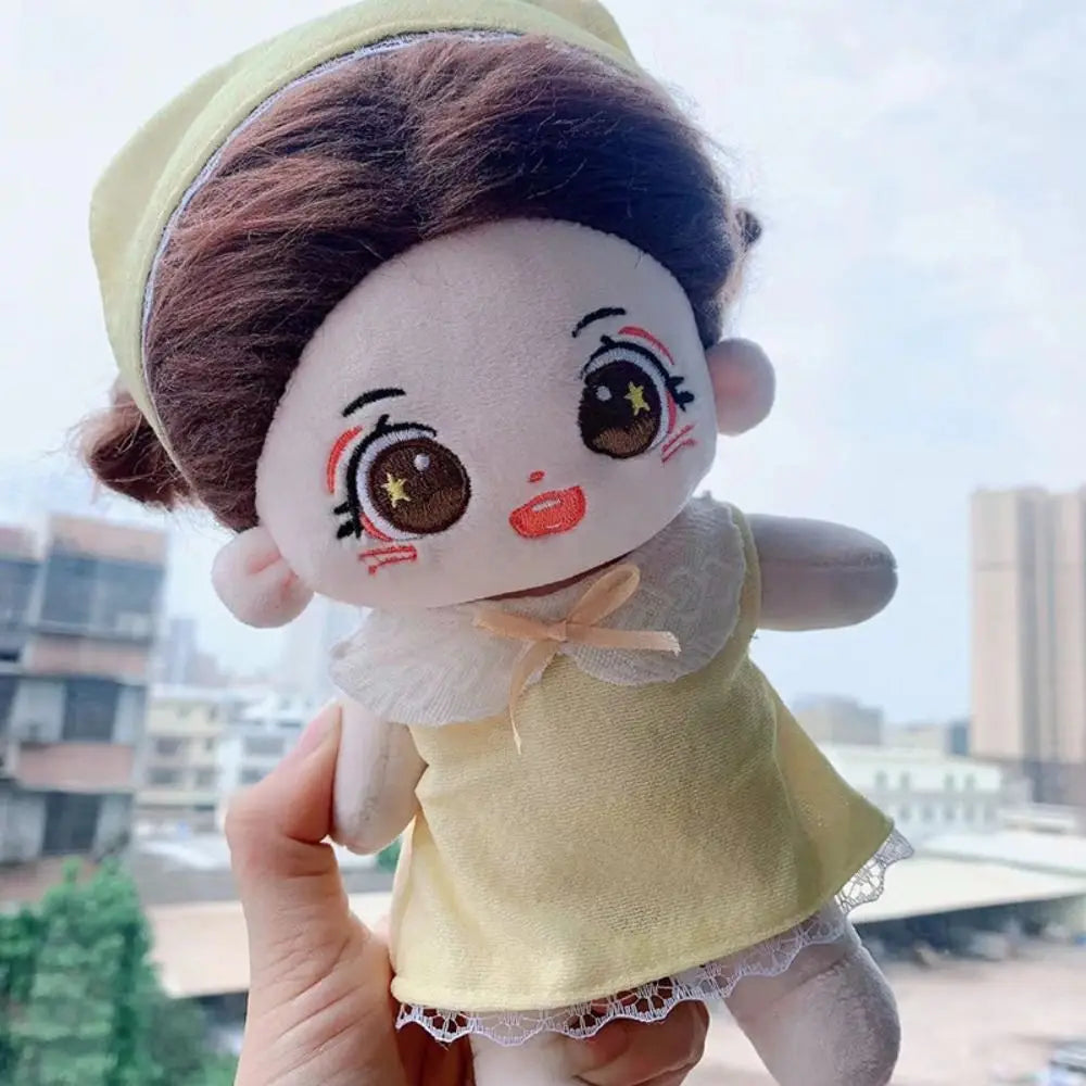 Head Cover 20cm Cotton Doll Dress Shoulder Strap Skirt Hoodies Cotton Doll Clothes DIY Dress Up Sweet Plush Toy Clothes