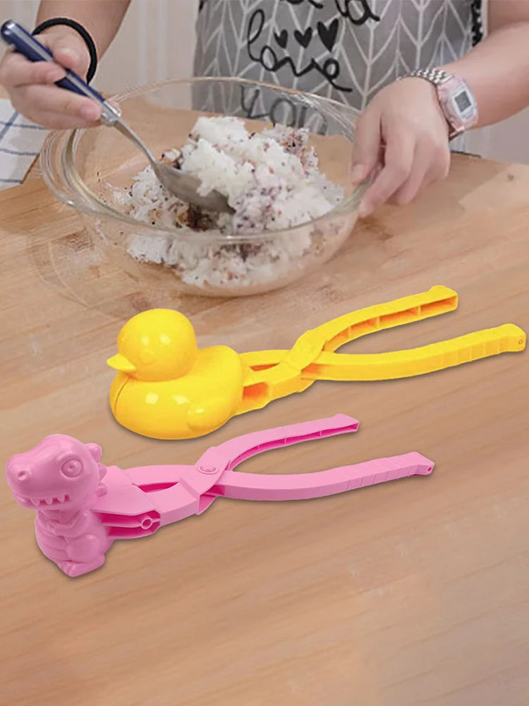 2/3/4PCS Duck Rice Mold DIY Sushi Molds Snowball/Rice Ball Maker Clip with Handle Cute Animal Rice Shaper Winter Snow Toys