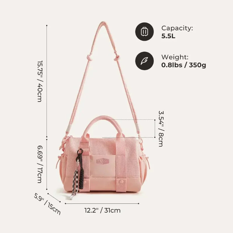BAGSMART Mini Crossbody Bag Boston-style mini duffel crossbody bag for women, 5L suitable for travel daily use beach outings