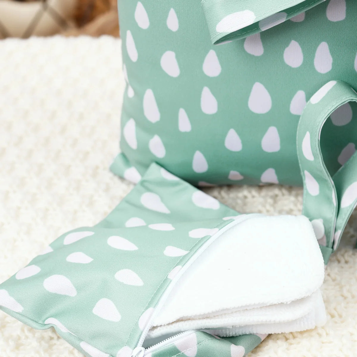 Happyflute 3pcs Different Size Waterproof Wet Bag For Cloth Diapers&Breast Pump Part Organizer For Swimsuit Wet Clothes