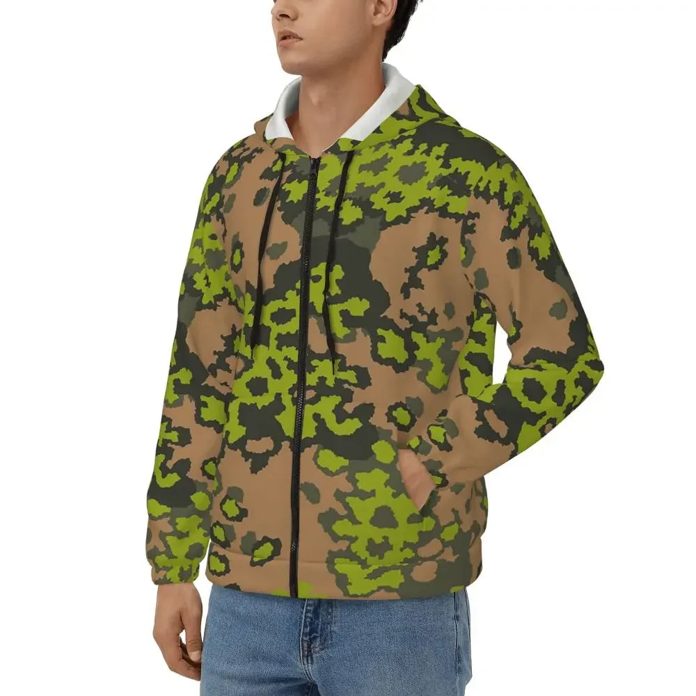 Splintertarn German WW2 Camouflage Army Military Camo  Zipper Hoodies Pullover Autumn Winter Sweatshirt Long Sleeve Tops