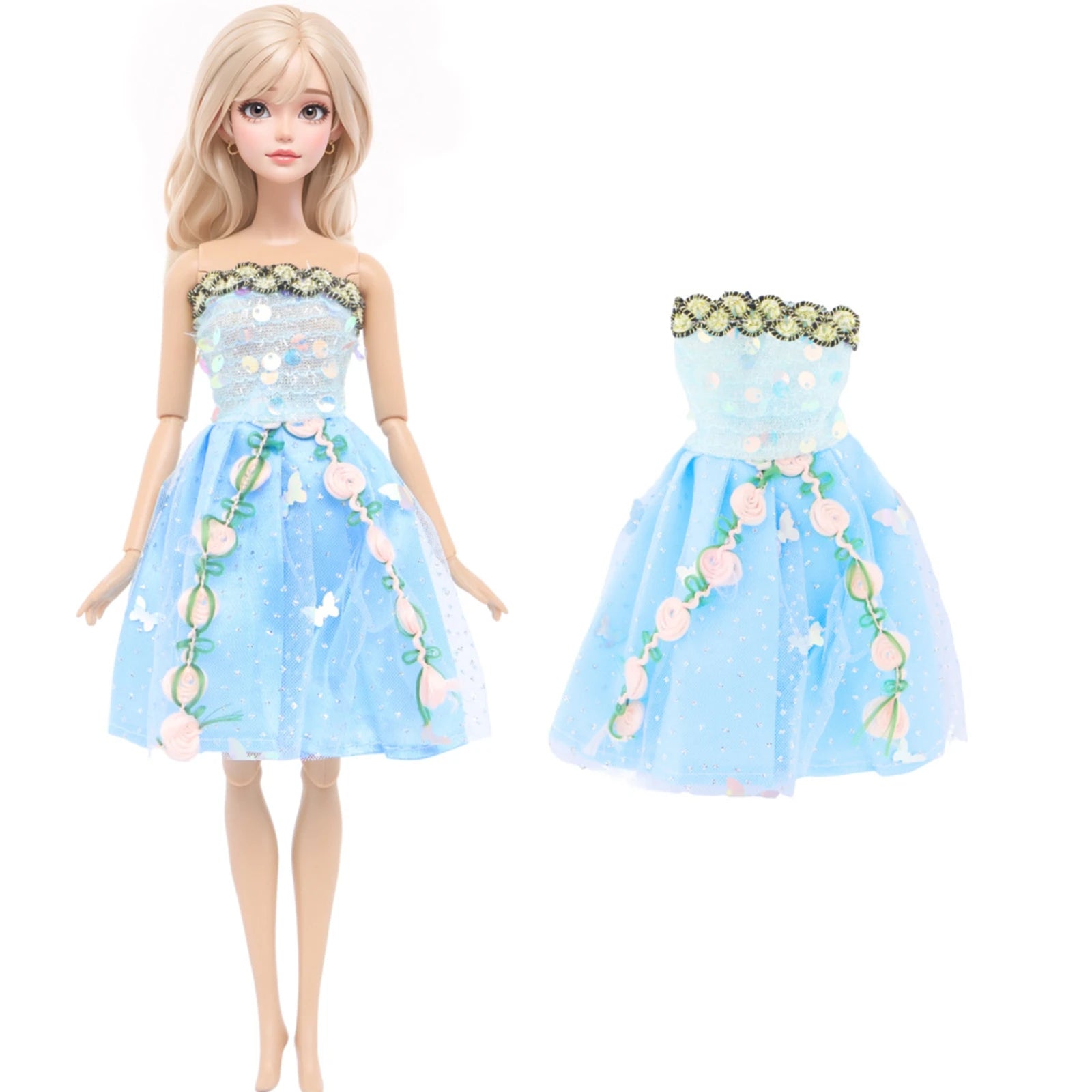 Blue Series Doll Outfit 30cm Doll Dress Swimsuit Tops Pants Skirt Party Gown 11.8 Inch Doll Clothes Accessories 1/6 Toy Gift