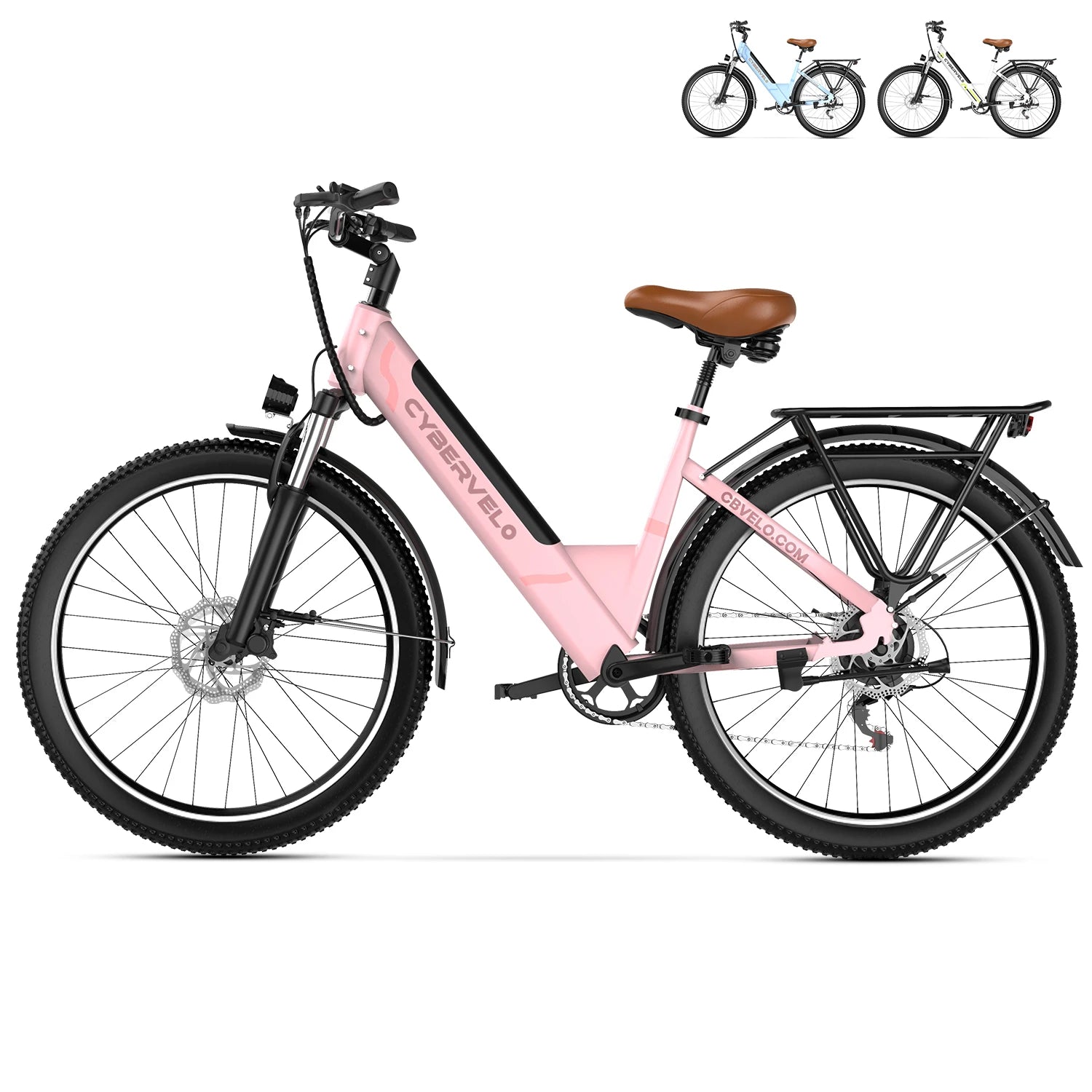 1000W Electric Bike for Adults Cybervelo EK7 26inch Shimano 7 Speed 80+Miles Removable Battery All Terrain E-bike