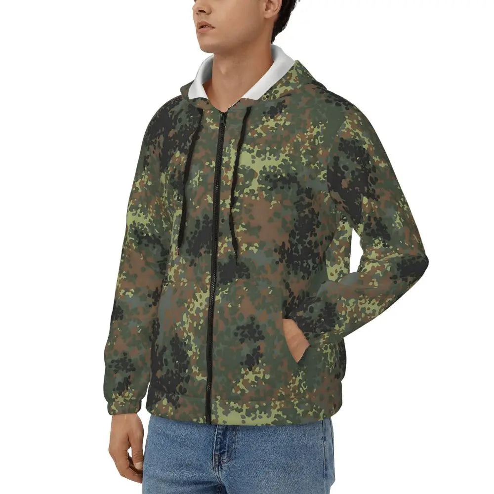 Splintertarn German WW2 Camouflage Army Military Camo  Zipper Hoodies Pullover Autumn Winter Sweatshirt Long Sleeve Tops