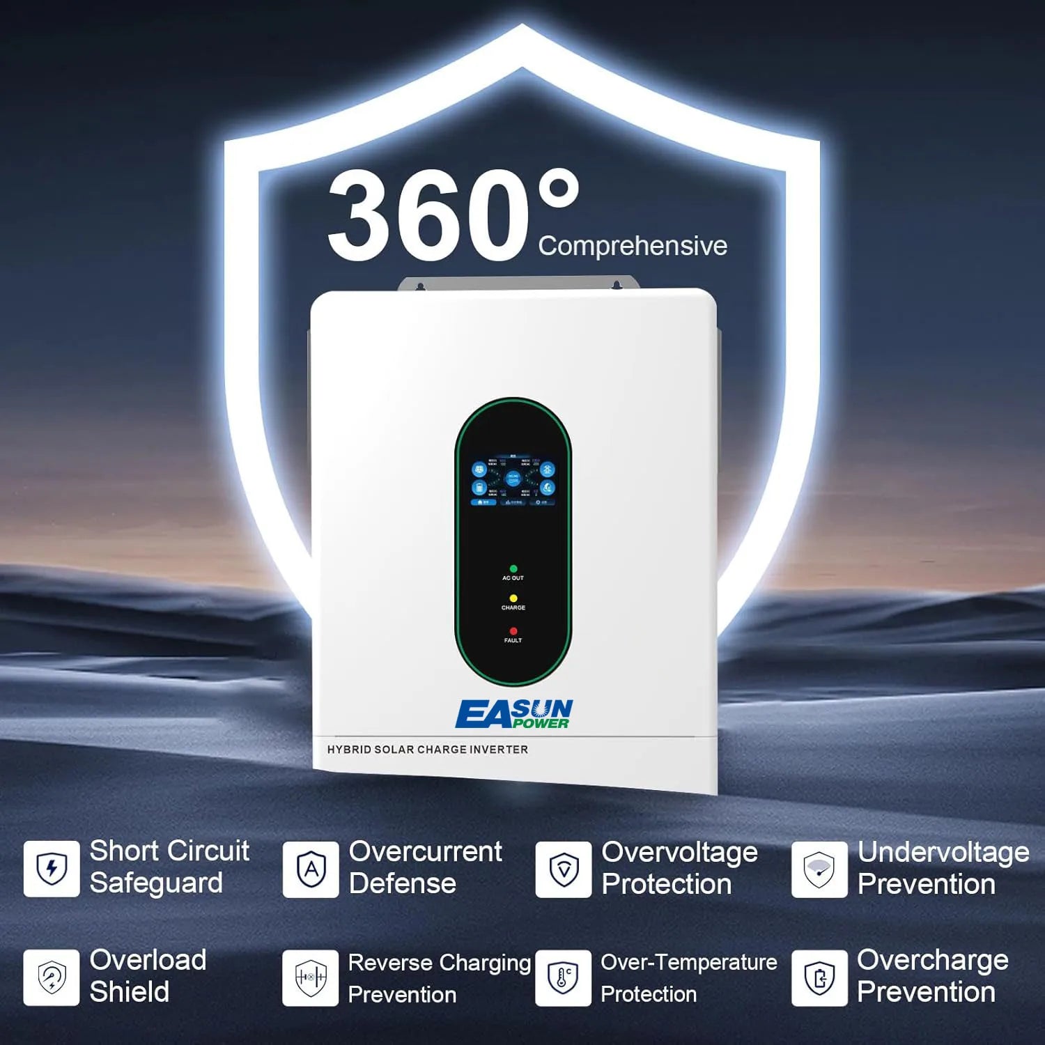 EASUN POWER 12KW Split Phase Inverter 48V 110V Hybrid Solar Inverter 220A MPPT Paralleled With WiFi Solar Controller Inversores