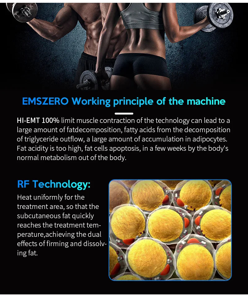Professional EMSzero Machine 2024 RF EMS Body Sculpting Muscle Stimulator Fat Burning EMS body Slimming Device