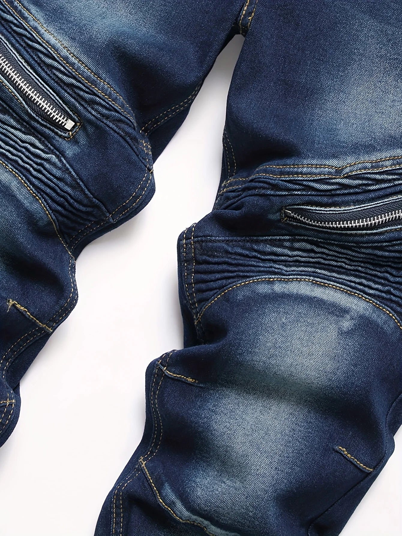 Men's jeans, stretch straight-leg jeans, washed ripped jeans, stylish street biker jeans, suitable as a gift for a boyfriend.