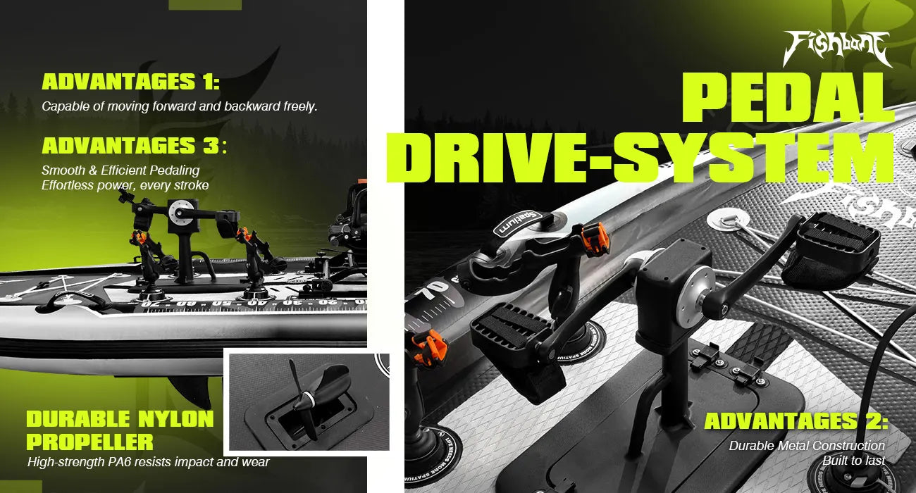 Spatium Fishing Kayak Boat Pedal Drive Sit on Top Pedal Drive Kayak Power System Orientation System, 11'*48"*6",Capacity 660LBS