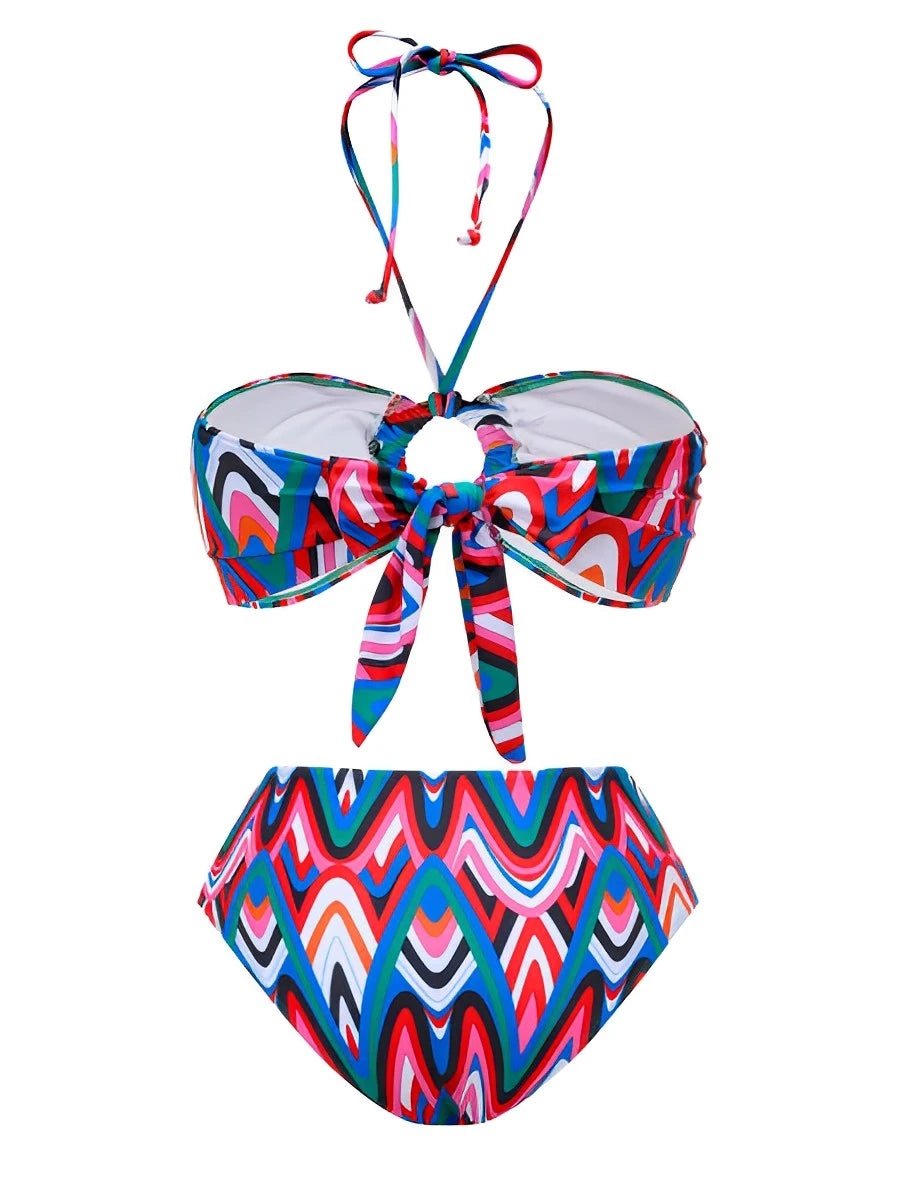 2026 Halter Bandeau Bikini Women High Waist Swimsuit Female Padded Swimwear Bathers Bathing Swimming Swim Suit Summer Beachwear