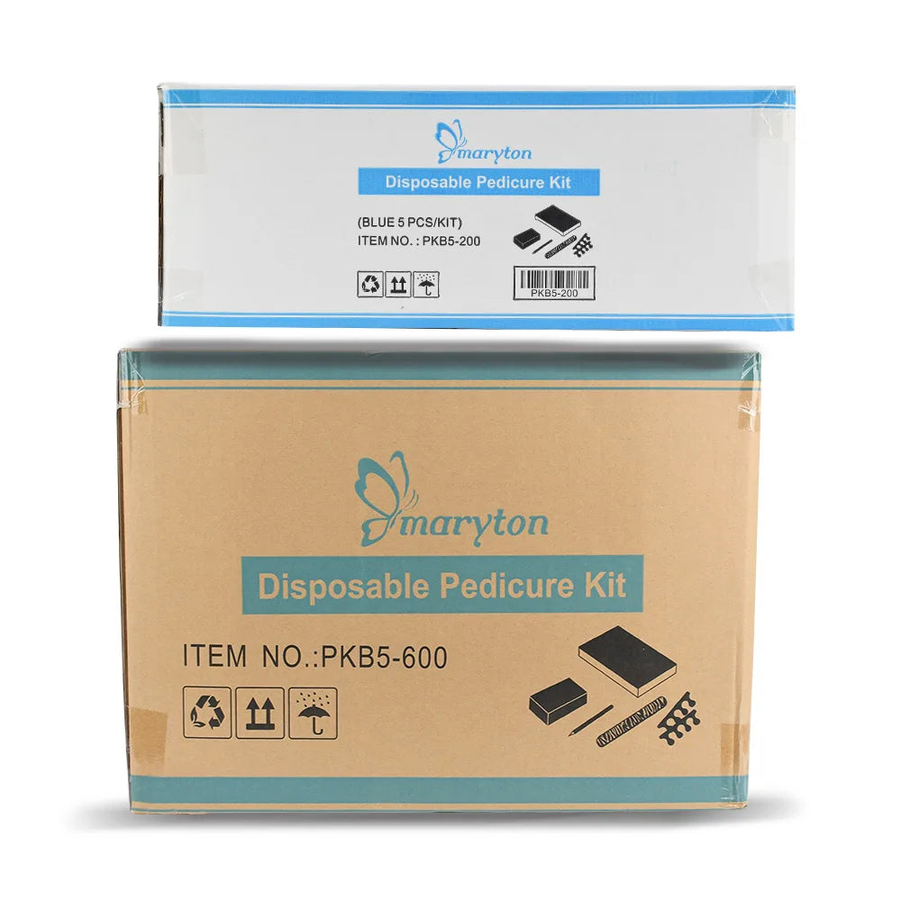 600 Sets/Carton Disposable 5Pcs Pedicure Sets Nail Art Sanding Sandpaper Wooden Nail File Kits Tools Set