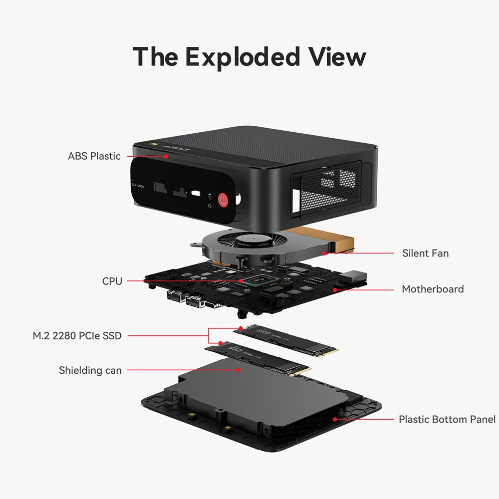 Beelink SER5 Max Mini PC AMD Ryzen7 6800U 7735HS DDR5 24GB SSD 500GB 1TB SER5 R5 5500U DDR4 16GB Support WiFi6 2.5G LAN Desktop