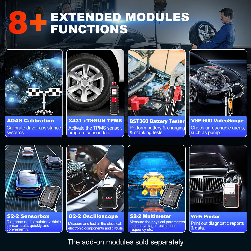 LAUNCH X431 PRO V5.0 Car Diagnostic Tools DBScar VII VCI CAN FD DOIP Auto OBD OBD2 Scanner 38+ Reset ECU Coding Bidirectional