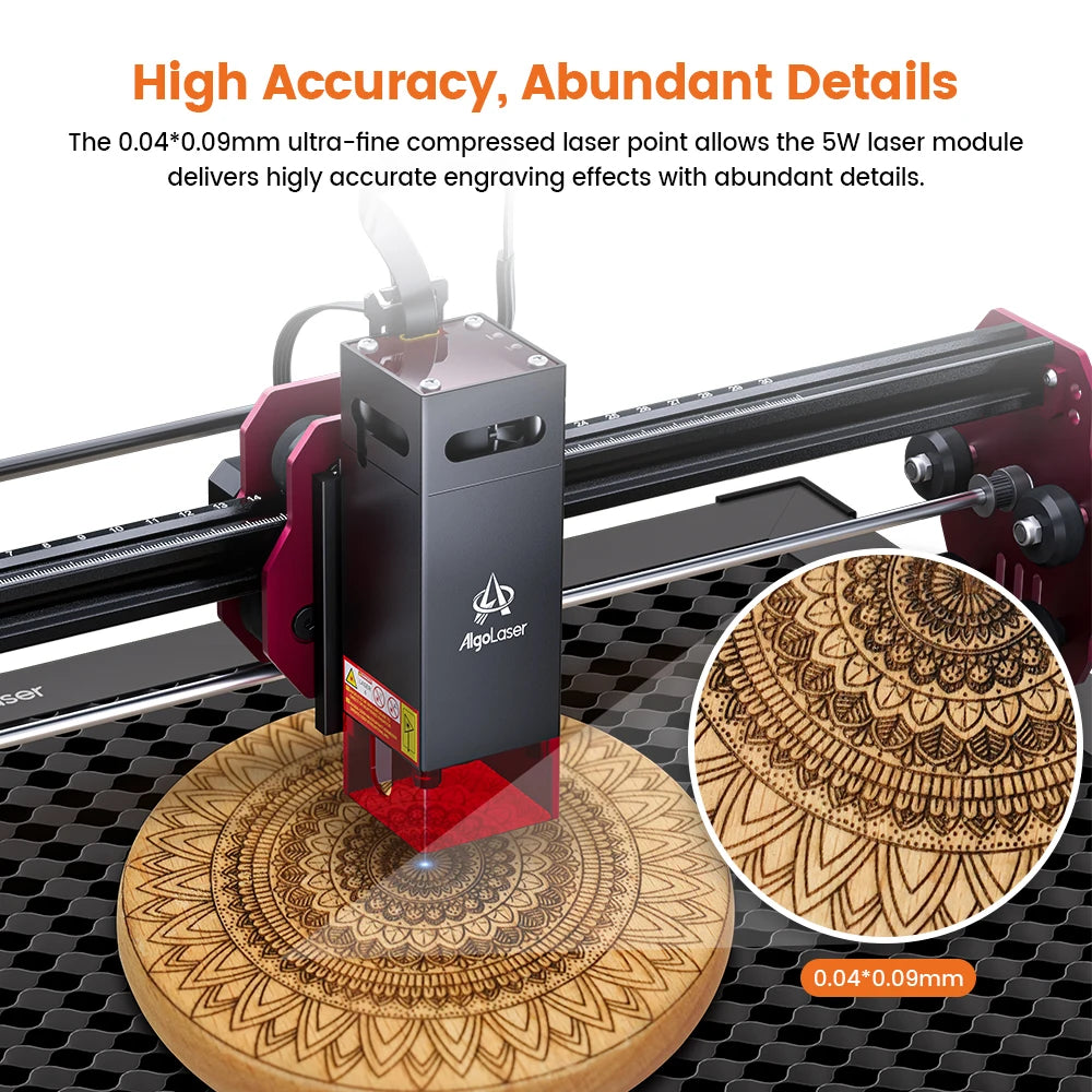AlgoLaser DIY KIT MK2 Laser Engraver 10W Output CNC Laser Cutter DIY Laser Engraving Machine Cutting Tool Add 3.5IN Touch Screen