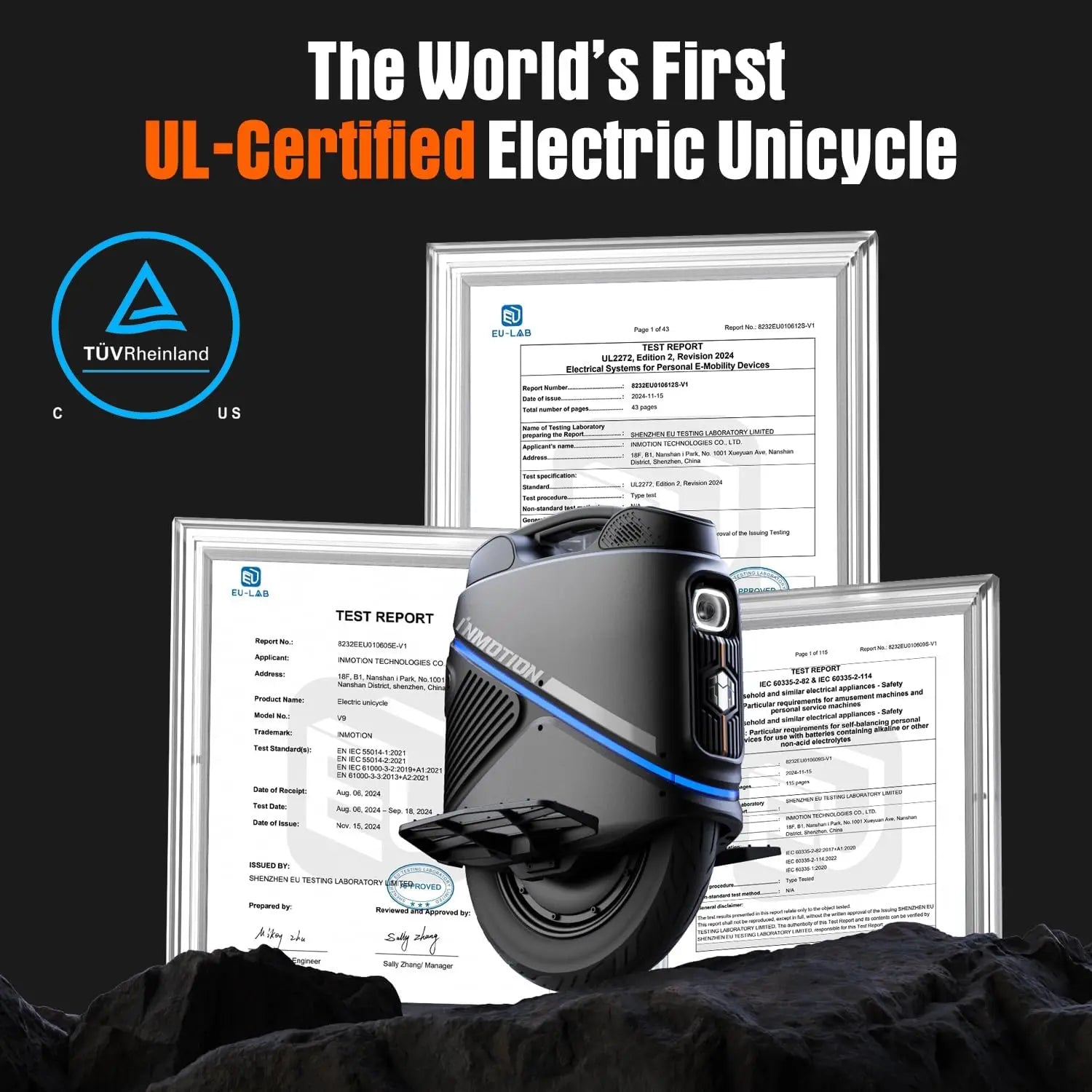 Newest INMOTION V9 Electric Unicycle 1000W Motor 84V 750Wh Battery 60mm Suspension With GPS Remote Locking LED Light EUC-Wheel