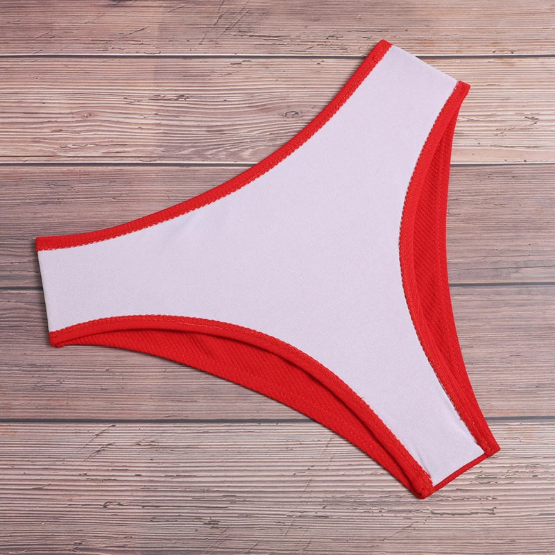 Sexy Bikinis Solid Push Up Bikini Hot Sale Padded Bra Straps High Waist Swimsuit Female Swimwear Women Biquini For Ladies 2024