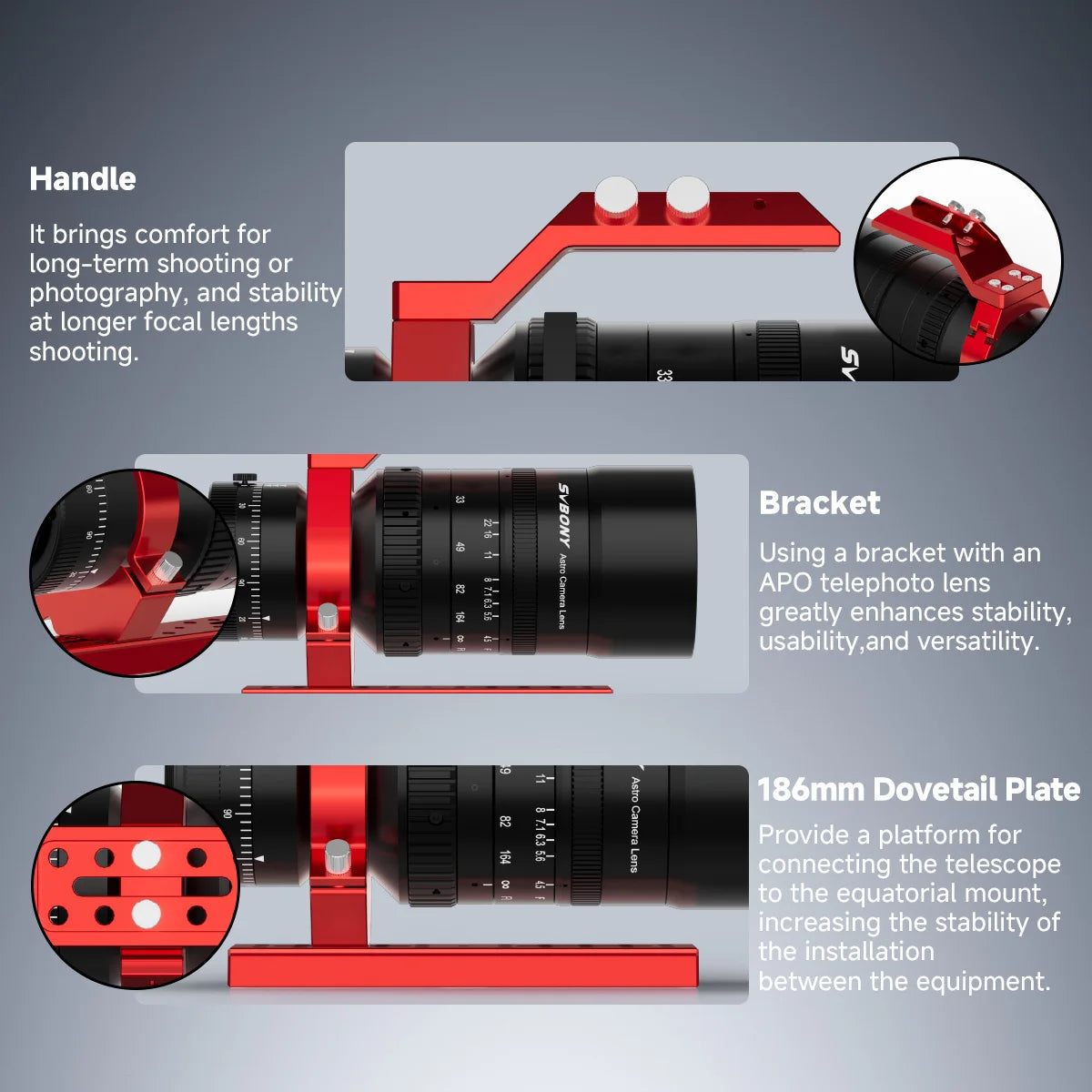 Svbony SV555 New Upgrade Astrophotography Telescope APO 243mm f/4.5 Telephoto Camera Lens for Full Frame Sky Imaging