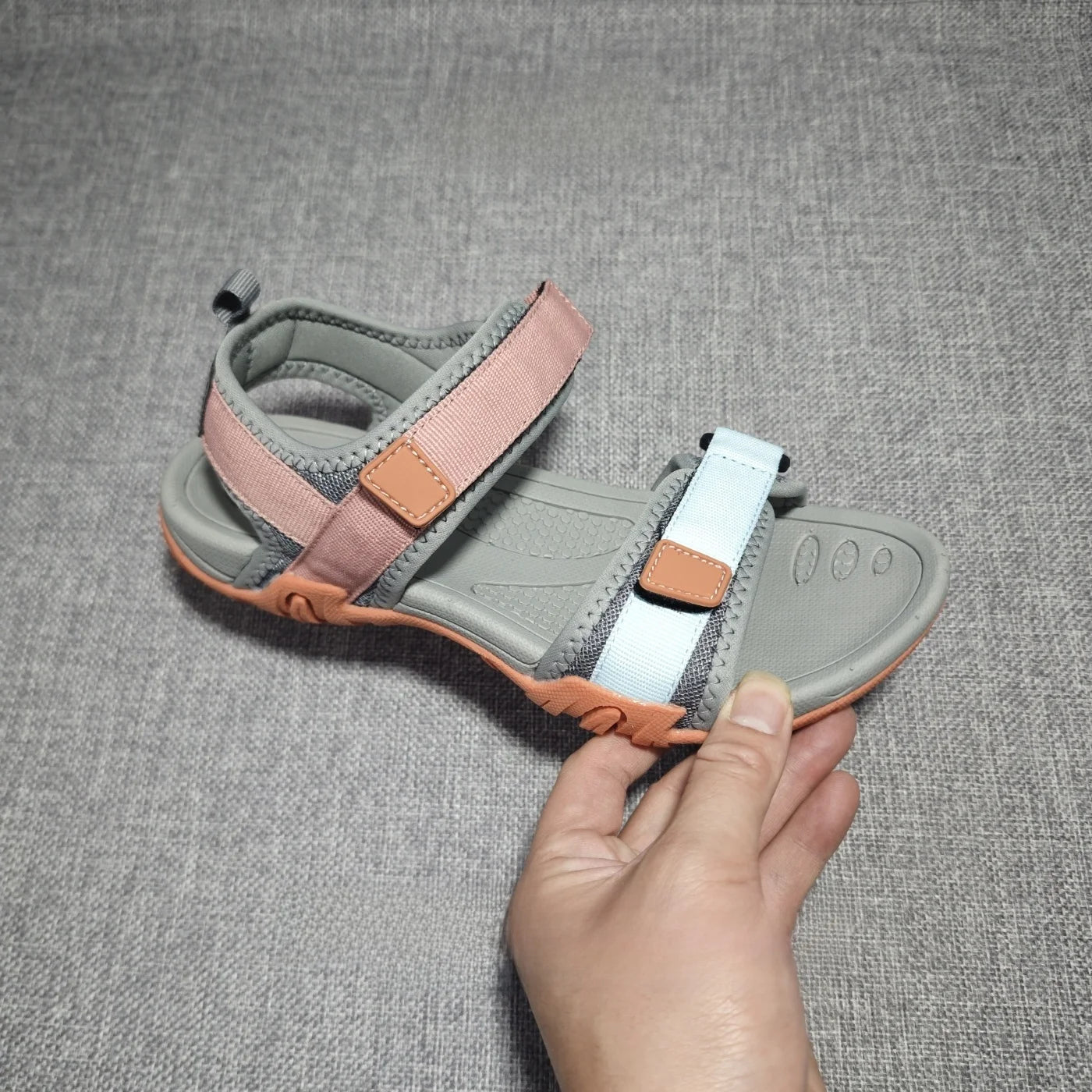Summer Women's Sandals Shock Absorption Anti-slip Lightweight Comfortable Beach Travel Sandals Flat Bottom Slip-On Casual Loa...