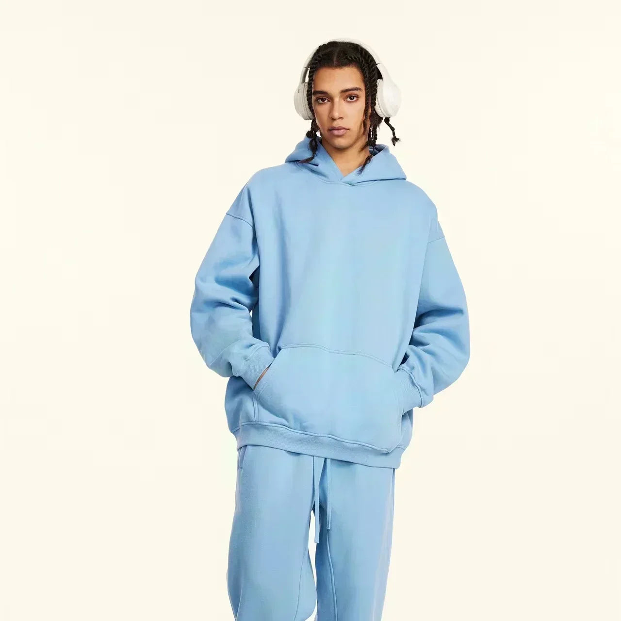 【S-3XL Hoodies】Men Oversized Pullover Hoodie Fashion Loose American Street Fashion Brand Panda Print Long Sleeve Couple Clothes