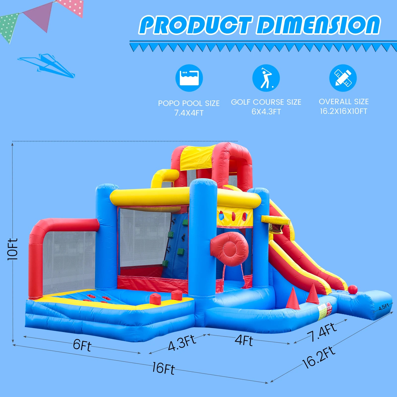Giant inflatable Bounce House Big Size Inflatable Trampoline With Double Slide Courtyard Kids Jumping Castle  Obstacle track