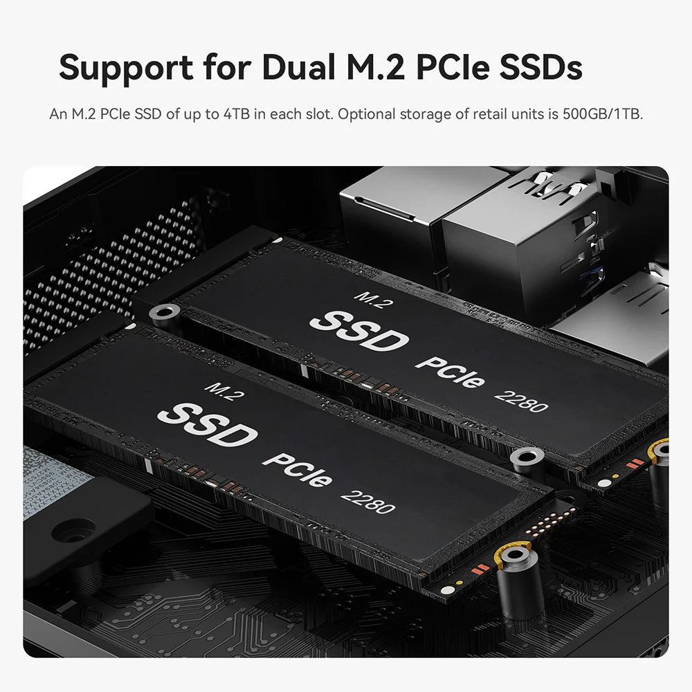 Beelink SER5 Max Mini PC AMD Ryzen7 6800U 7735HS DDR5 24GB SSD 500GB 1TB SER5 R5 5500U DDR4 16GB Support WiFi6 2.5G LAN Desktop