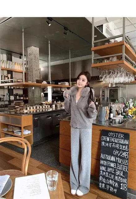 Winter Women Old Money Girl Long Sleeve Full Zip Cardigan Sweater Cuddly Hoodies Knitwear 2000s Aesthetic Korean Fashion Sweater