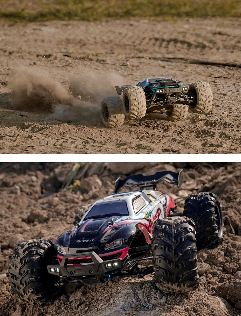 Teeggi 16101 /16102 PRO 1:16 High Speed RC Car With LED Light Drift 70KM/H 4WD RC Off-Road Car Monster Truck Toy For Kid Gifts