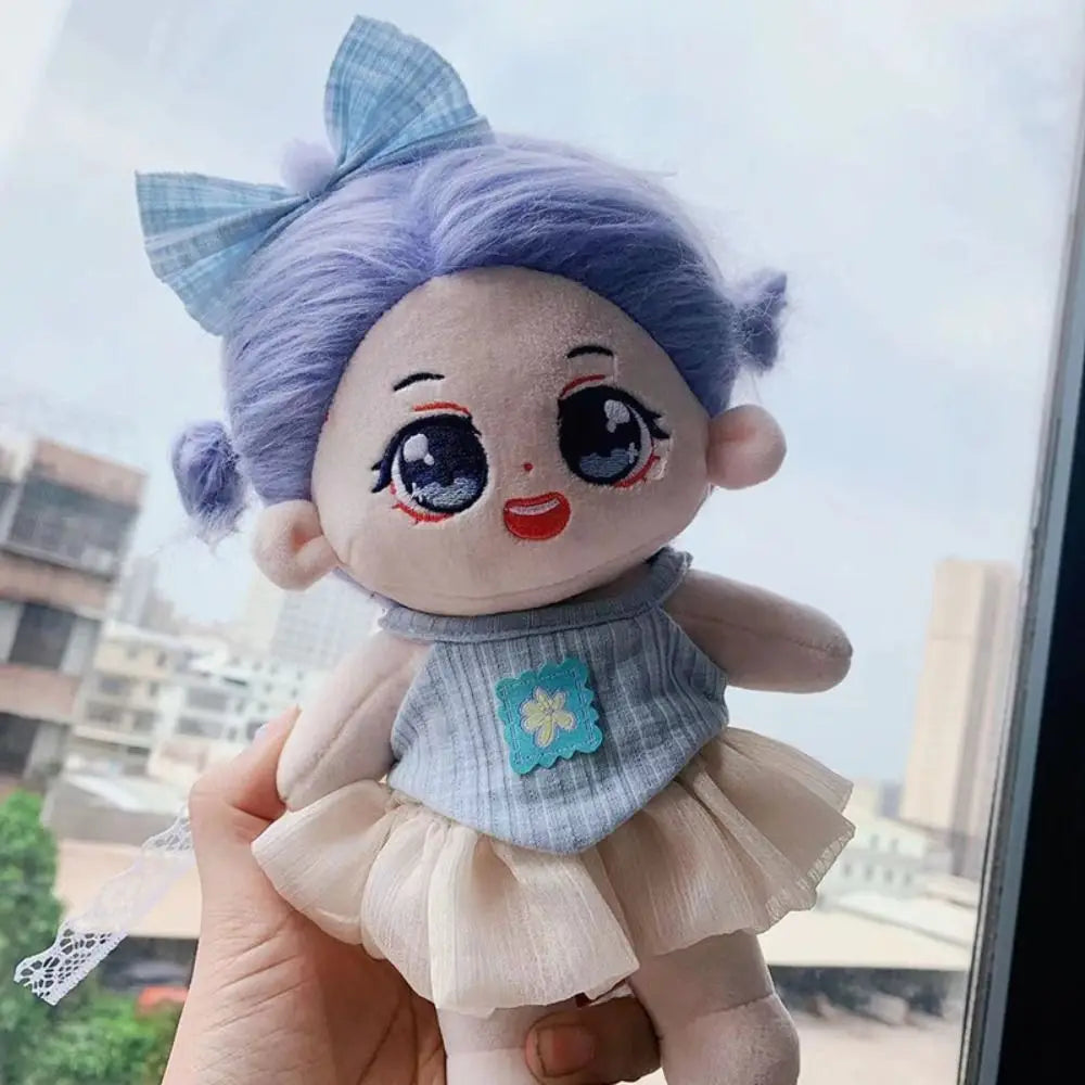 Head Cover 20cm Cotton Doll Dress Shoulder Strap Skirt Hoodies Cotton Doll Clothes DIY Dress Up Sweet Plush Toy Clothes