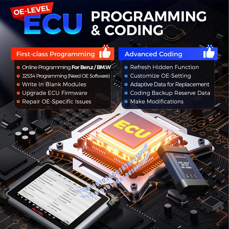 Autel MaxiSys Elite II Pro ULTRA Diagnostic Tools J2534 ECU Programming Coding Auto Scanner as MS919 Motor TruSpeed CAN FD DoIP