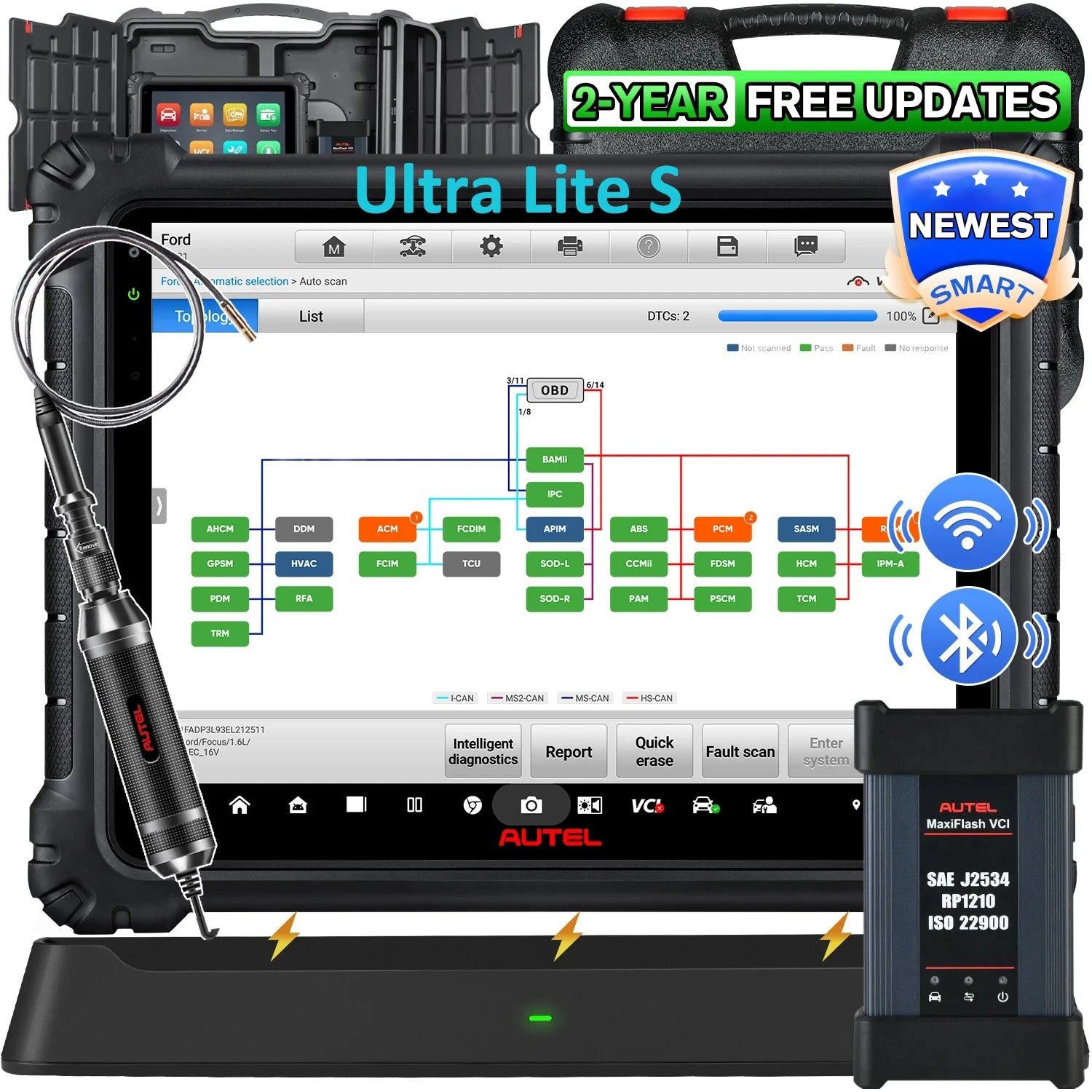 Autel Scanner Ultra Lite S Upgraded of MaxiSys MS909 Professional flagship Scan Tool, ECU Programming/Coding, 40+ Services