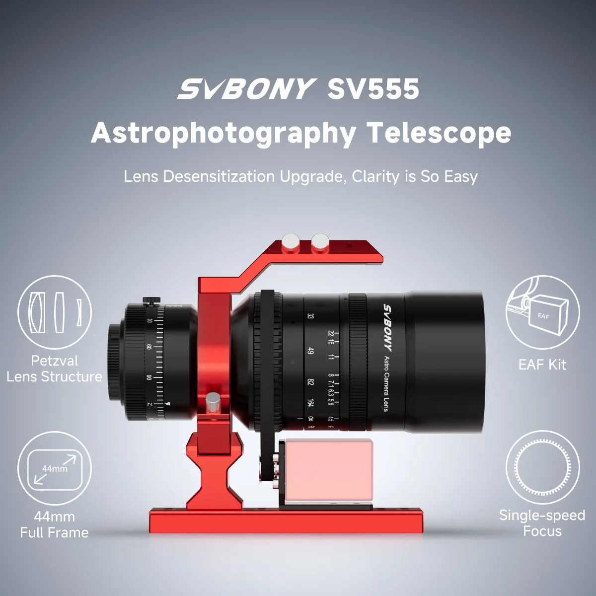 Svbony SV555 New Upgrade Astrophotography Telescope APO 243mm f/4.5 Telephoto Camera Lens for Full Frame Sky Imaging
