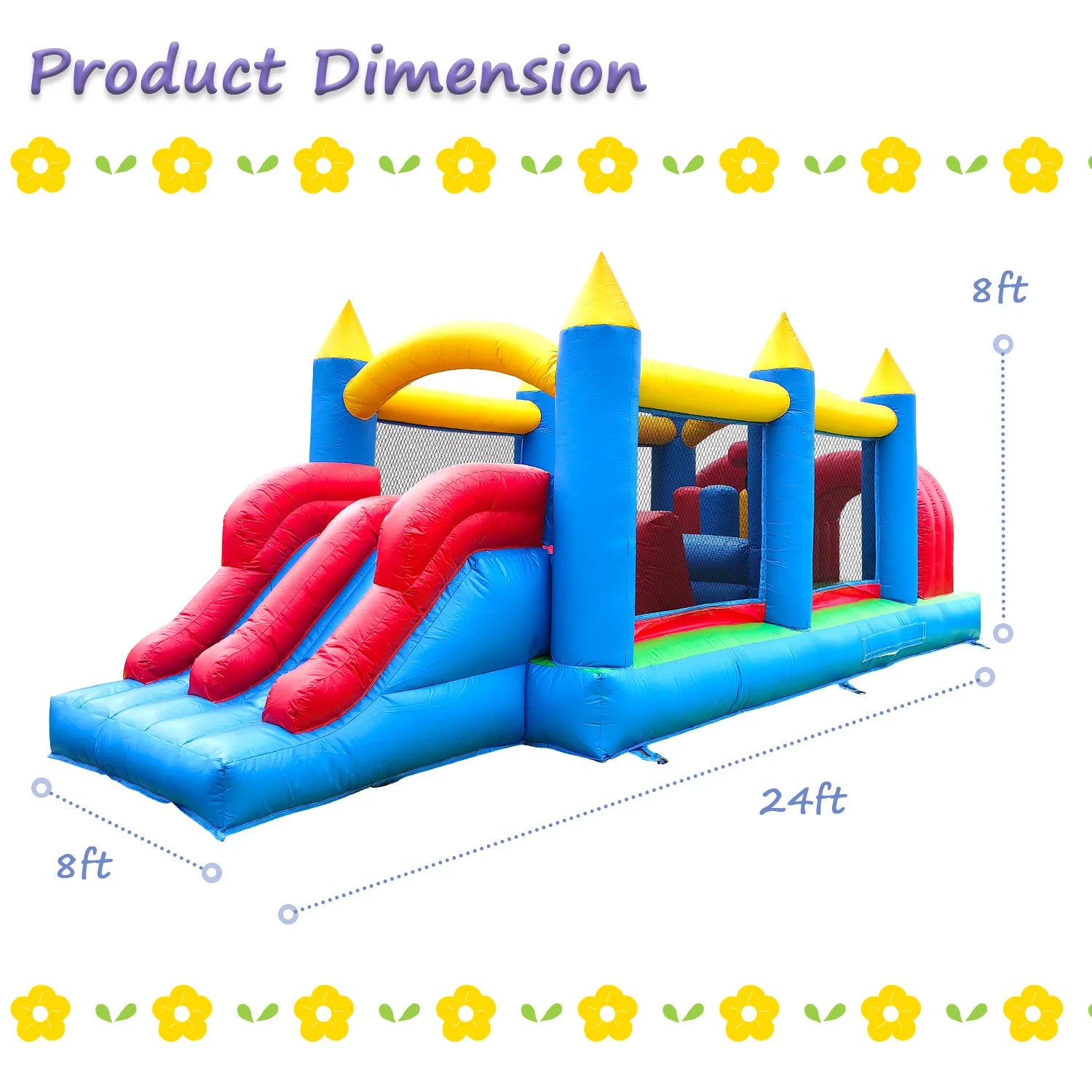 Giant inflatable Bounce House Big Size Inflatable Trampoline With Double Slide Courtyard Kids Jumping Castle  Obstacle track