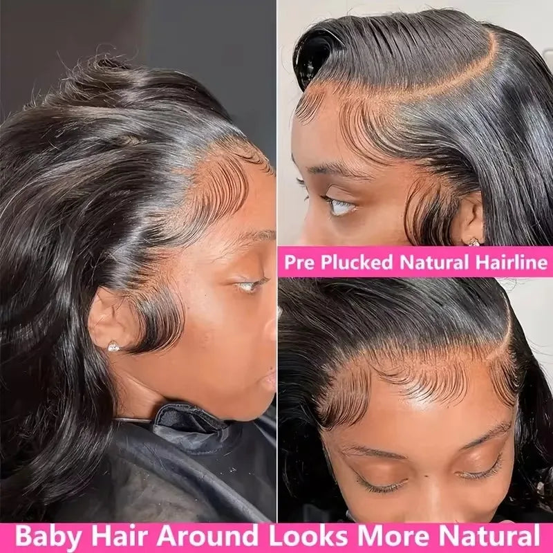 250 Density Body Wave Lace Front Human Hair Wigs 13x4 13x6 Transparent Lace Frontal Human Hair Wigs 40 Inch Pre Plucked Lace Wig
