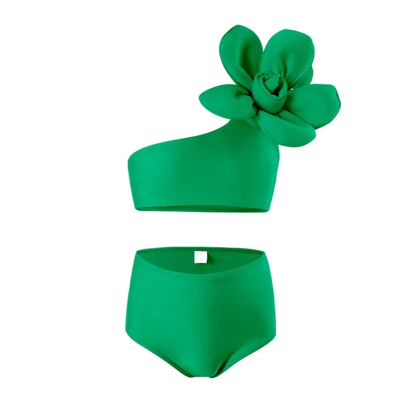 Baby Girls Swimwear Suits 2024 New Children Cute Sleeveless Swimsuit 2Pcs Kids Summer Solid Colour Set Fashion Beach Clothes