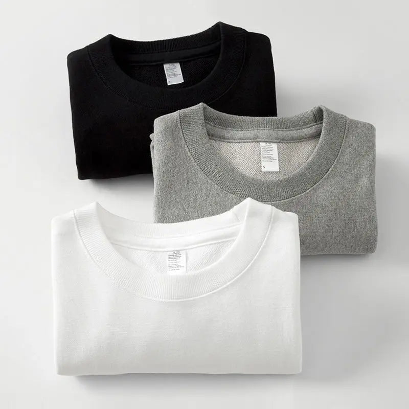 360g Heavyweight Cotton Sweater Solid Color Loose Relaxed Men's and Women's Pullover Hoodies Women