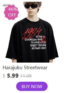 Hip Hop Streetwear Men's Tshirt Sober Graphic Oversized Short Sleeve Aesthetic Print Y2k Tops Tees Harajuku Goth Clothing Cotton