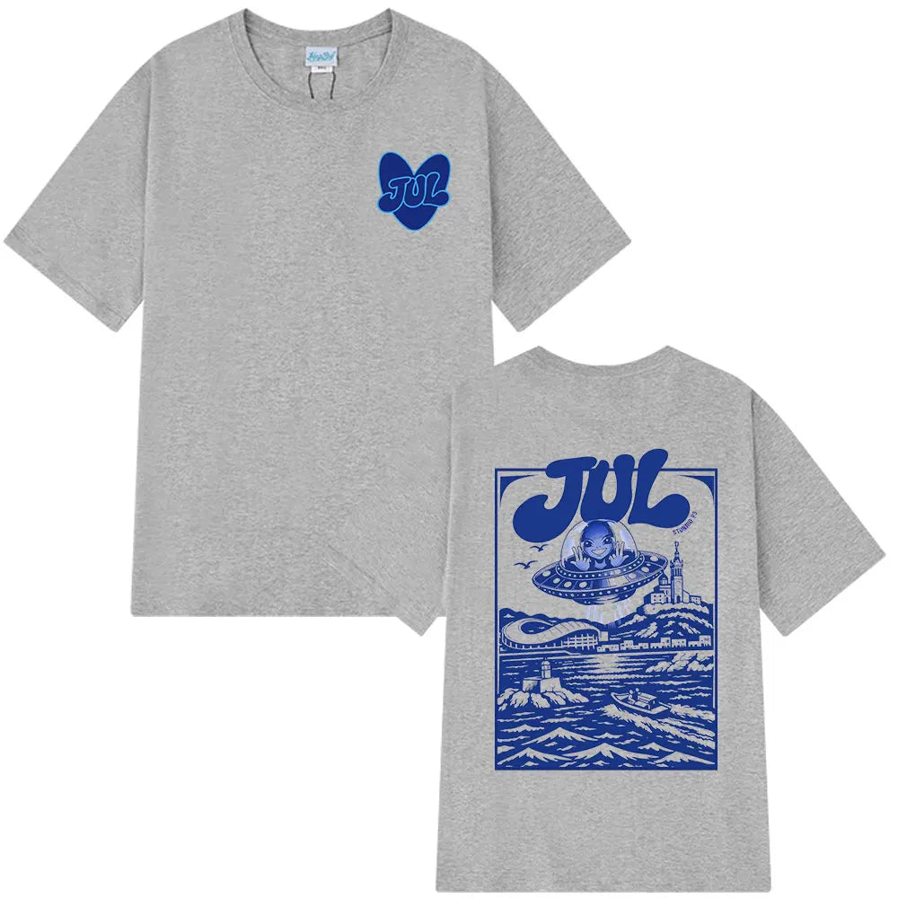 Rapper Jul Graphic T-shirt Men's Women Clothing Fashion Hip Hop Y2K Top Casual Cotton Short Sleeve Oversized T-shirts Streetwear