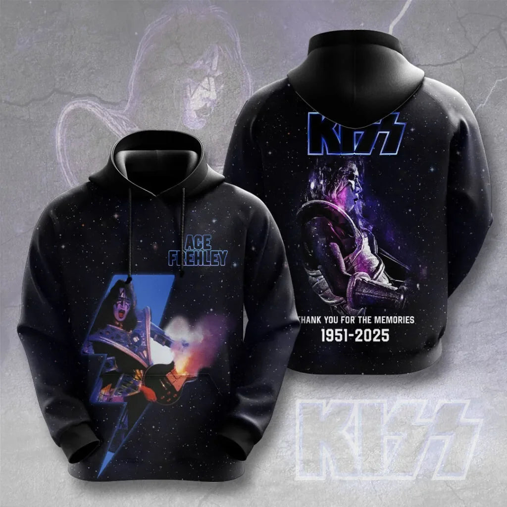 Rock KISS Hoodie Sweatshirt Male 3D Print Men Women Hip Hop Trend Tracksuit Pullover Coat Oversized Y2k Men's Hoodies