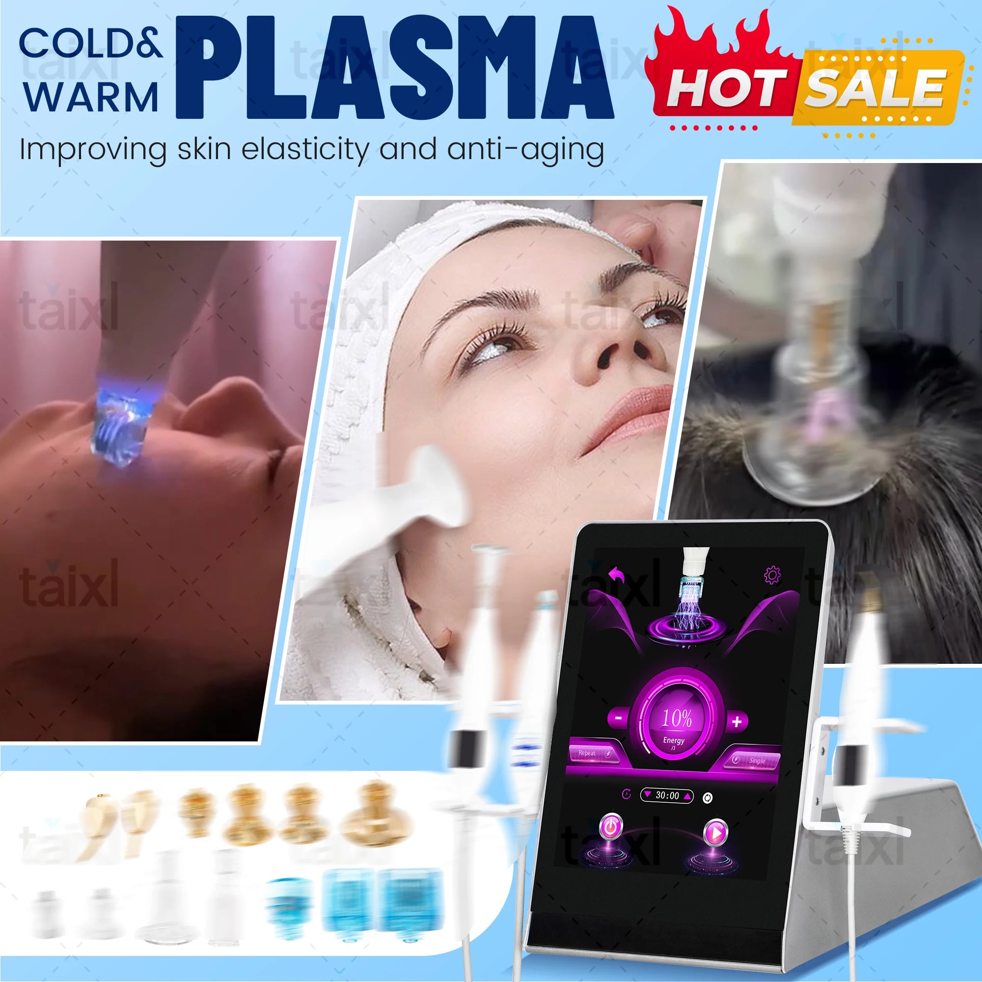 Latest cold and hot plasma 8in1 diamond seal ozone plasma rejuvenation anti-aging beauty machine