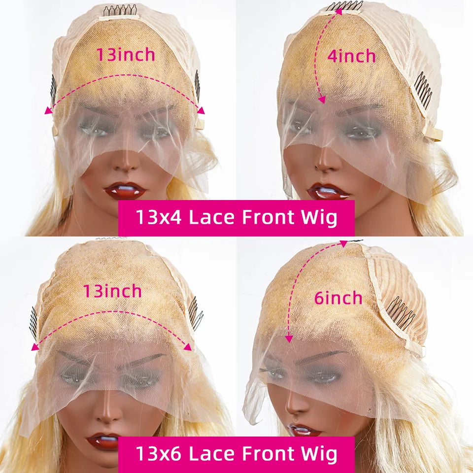30 32 36 Inch Honey Blonde Human Hair Wig 613 Transparent Body Wave 13x6 Hd Lace Frontal Wigs For Women 200% Colored Lace Wig