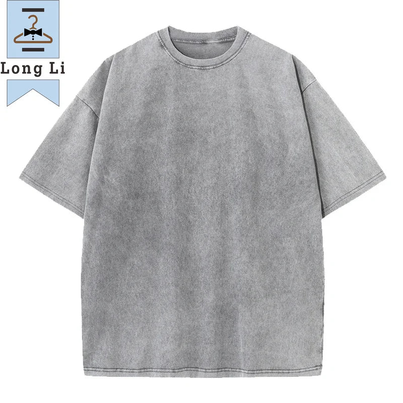 Hip Hop t shirt Men fashion Cotton Harajuku Multicolors Oversized Washed T-shirt women Unisex Summer Retro Short Sleeve Tee top