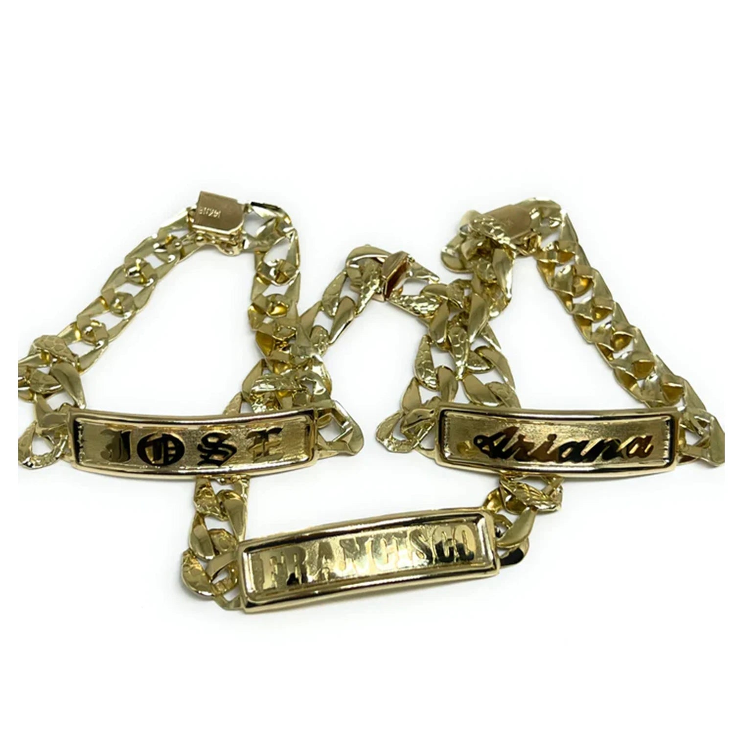Zciti customized 3D Nameplate bracelet thick chain personalized customized gold-plated name bracelet