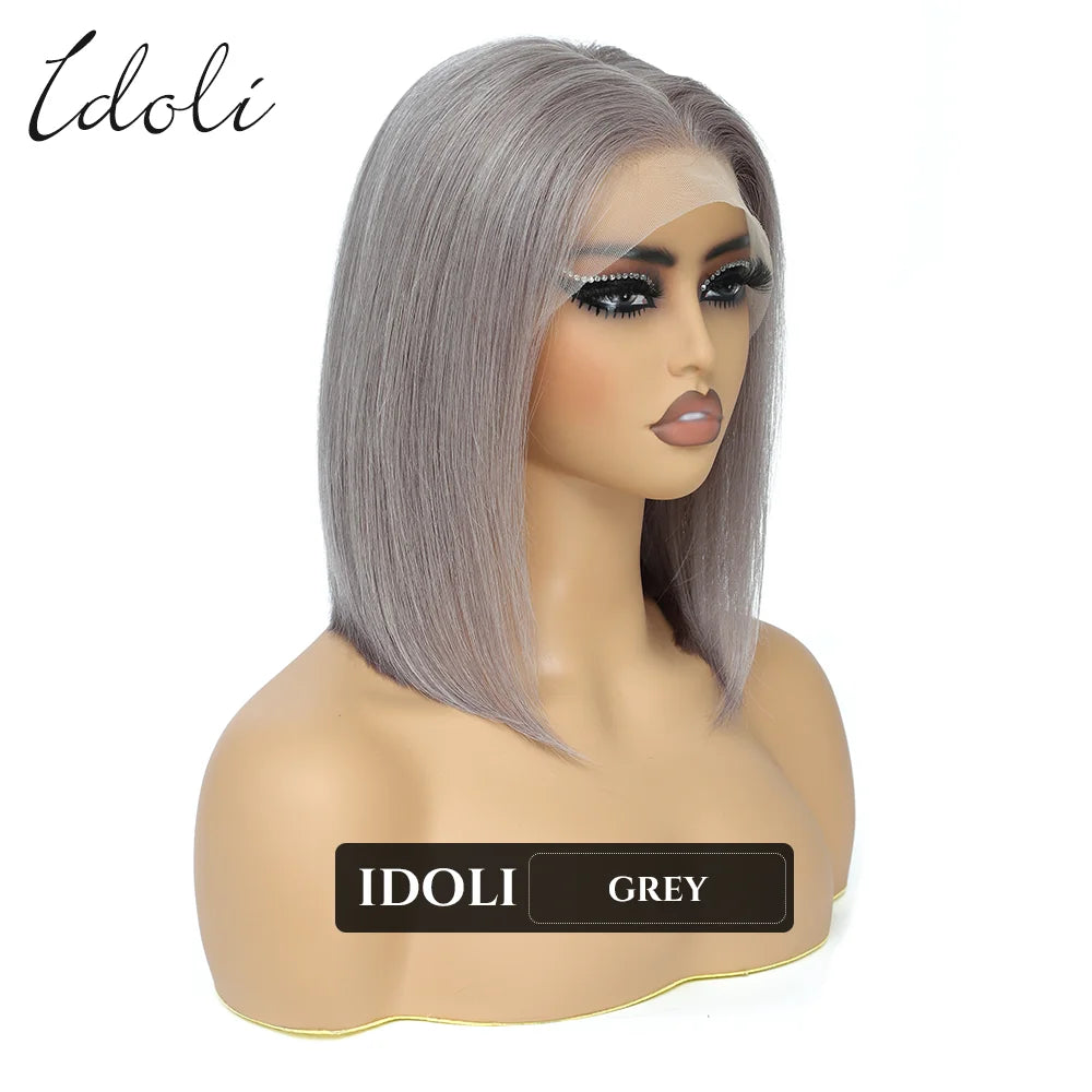 P27/613 Lace Front Wig Human Hair 13x4 Wear And Go Glueless Wigs Human Hair HD Blonde Highlight Lace Front BOB Wig Human Hair