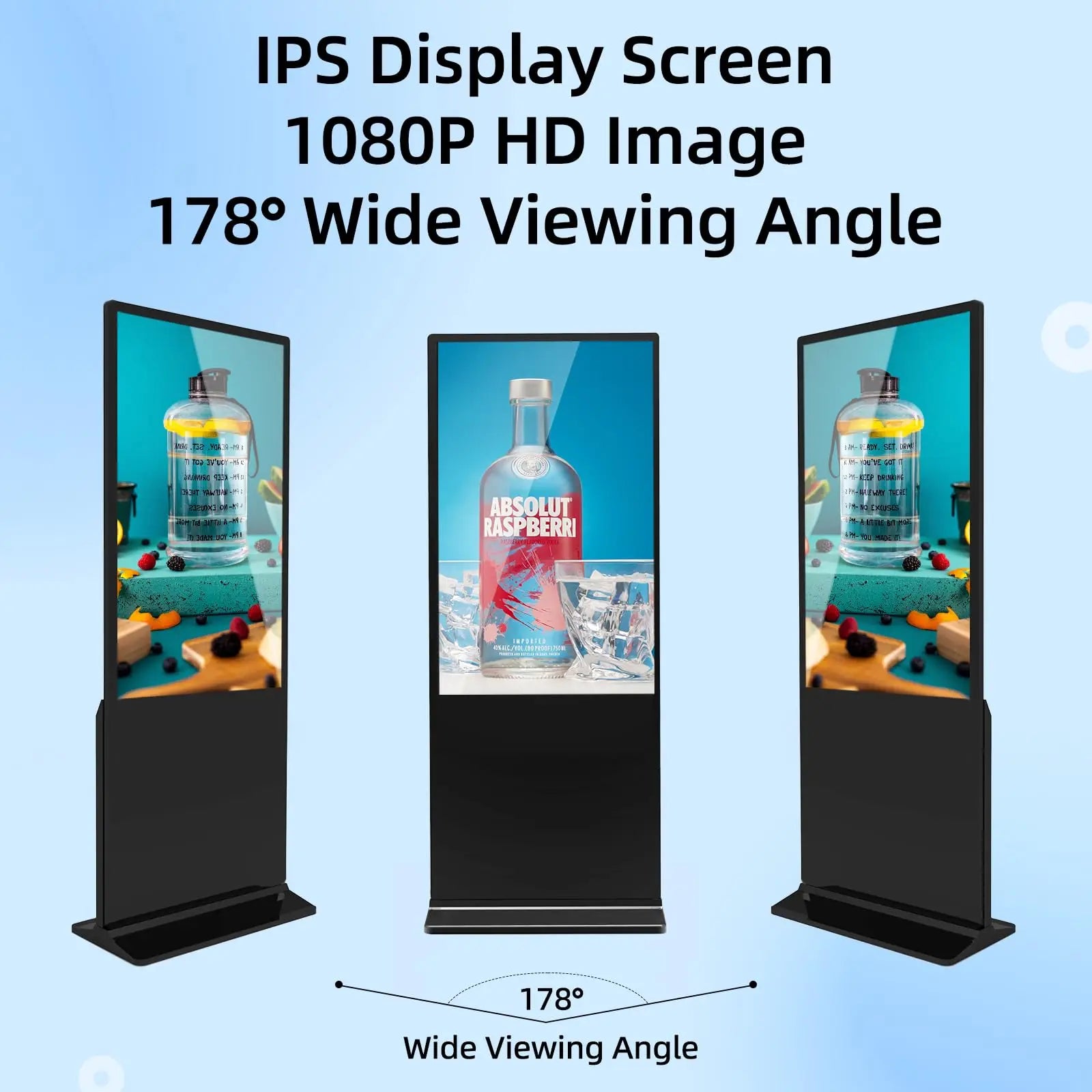 65 Inch 4K Digital Signage Kiosk Indoor Floor Standing Commercial Monitor Advertising Display LCD Totem with HDMI Input Player