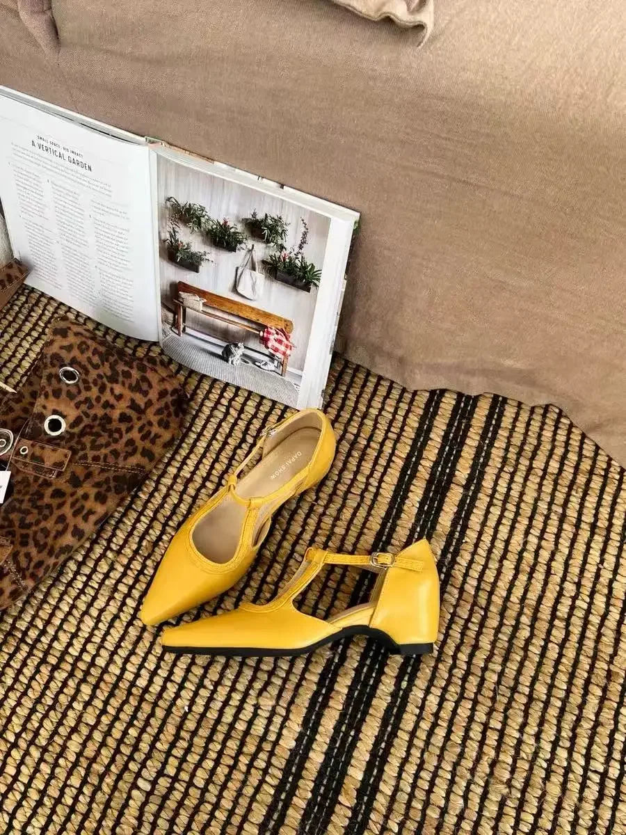 Summer fashion pointed-toe women's sandals  Leather shoes with comfortable and elegant heels  Available in strap style
