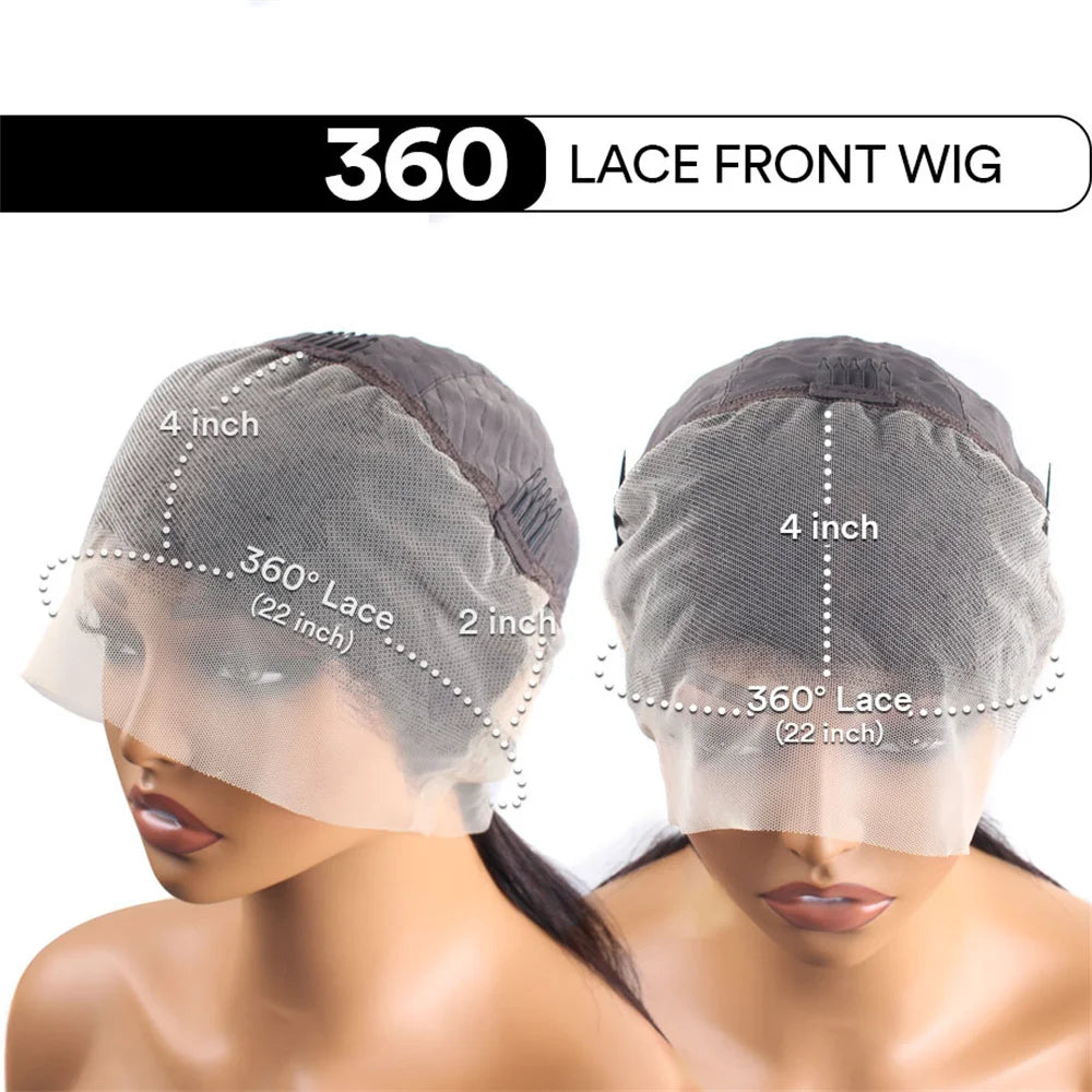 Deep Wave 360 Lace Front Wigs Human Hair Curly HD Full Lace Front Wigs Human Hair Pre Plucked With Drawstring 180 Density 30Inch