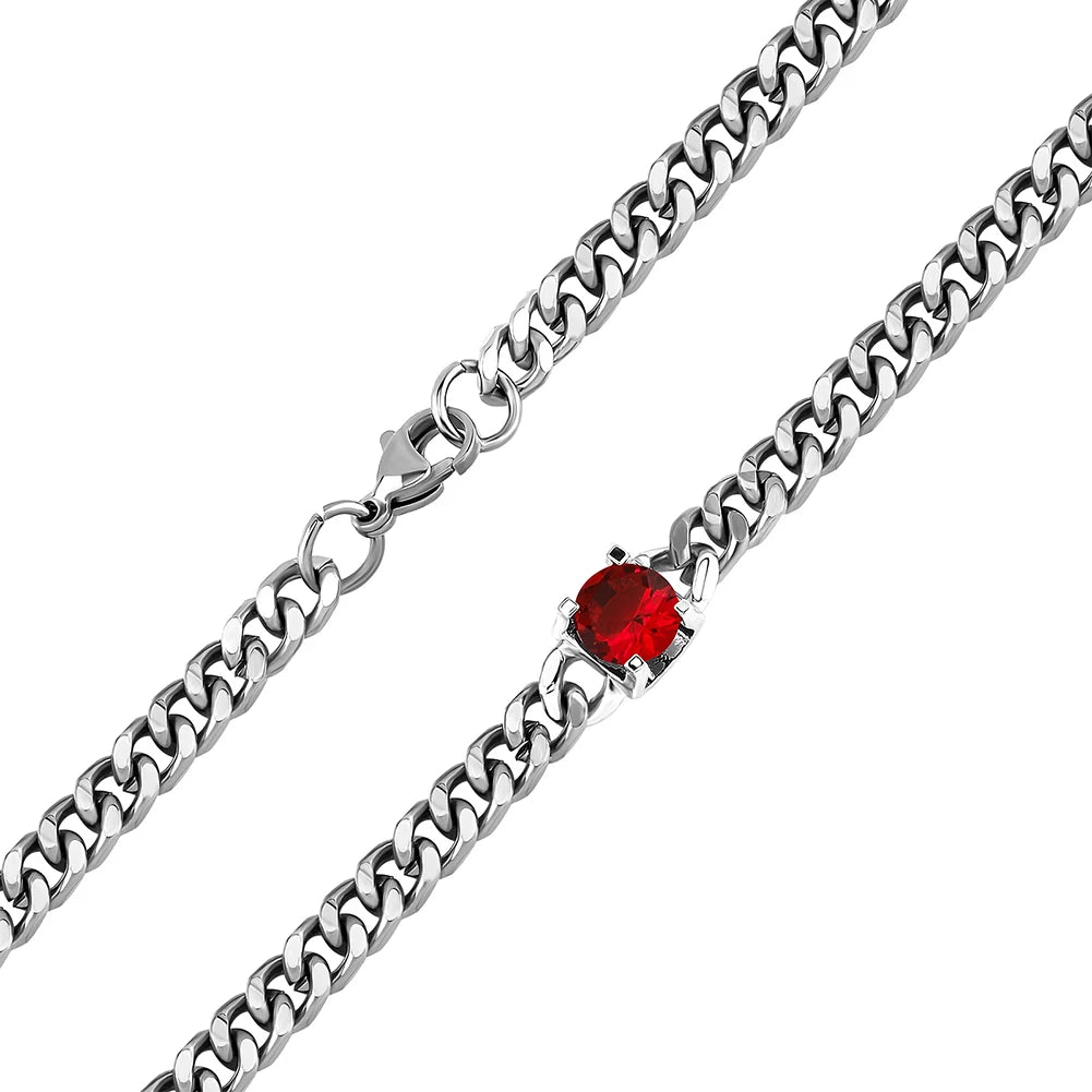 TOPGRILLZ 3MM Stainless Steel Cuban Chain With Cubic Zirconia Hip Hop Silver Gold Color Necklace Jewelry For Women