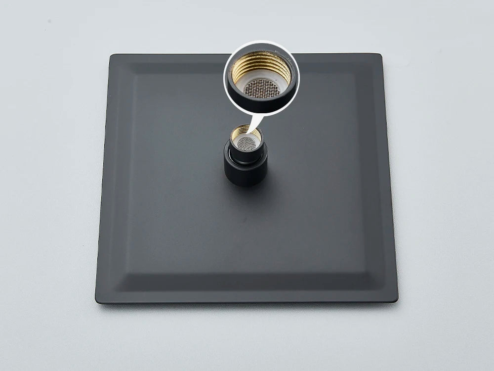 Stainless Steel Black Shower Head 8/10/12 Inch Chrome Rainfall Bath Head Wall Mounted Bathroom Accessories