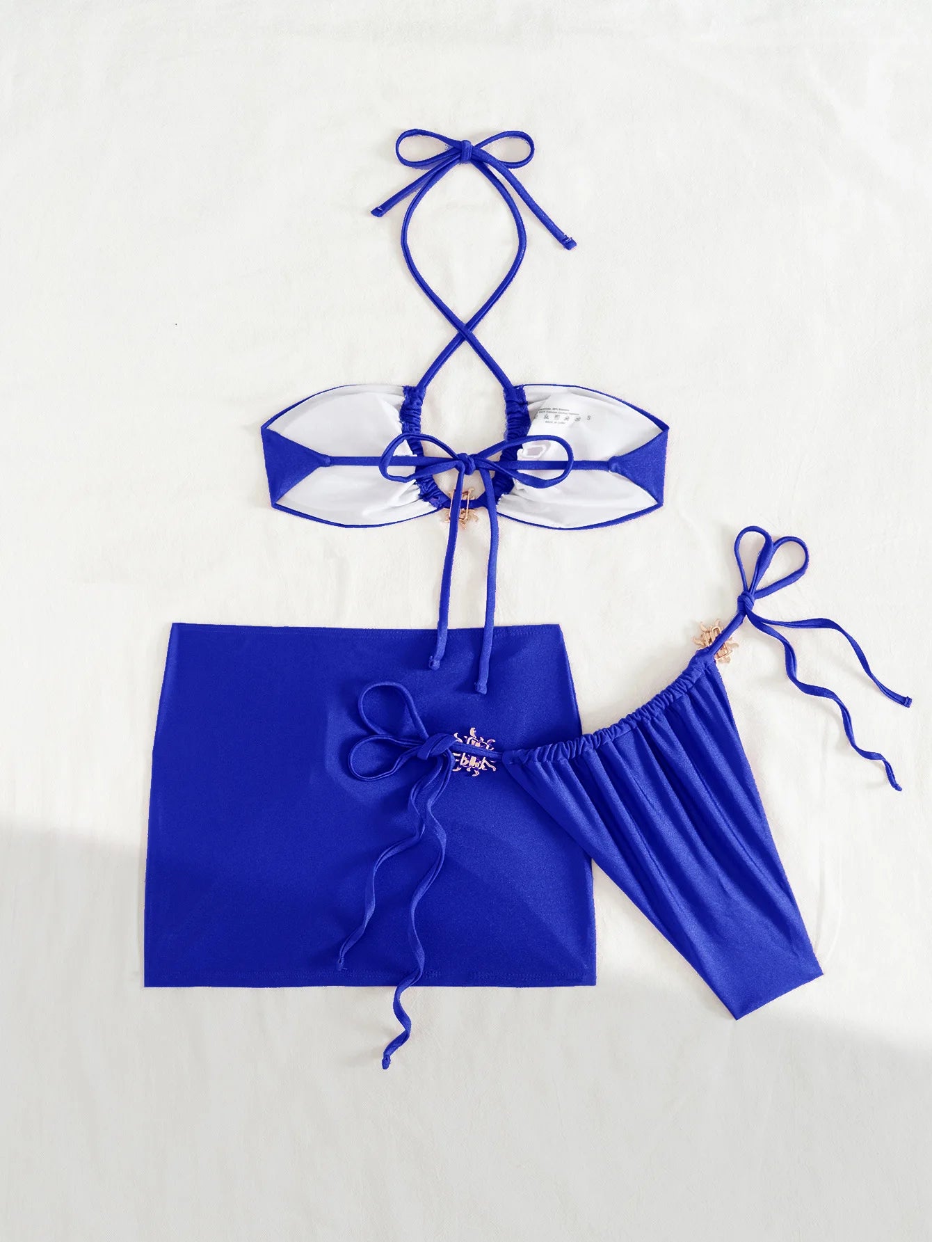 3 PCS with Skirt Halter Strappy Bikini Female Swimsuit Women Swimwear Three-pieces Bikini Set Bather Bathing Suit Swim Beachwear